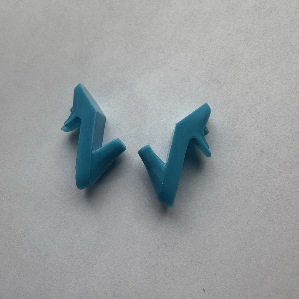 Vintage 1970s Barbie Doll Turquoise Blue Pilgrim Pumps Shoes-Minty!